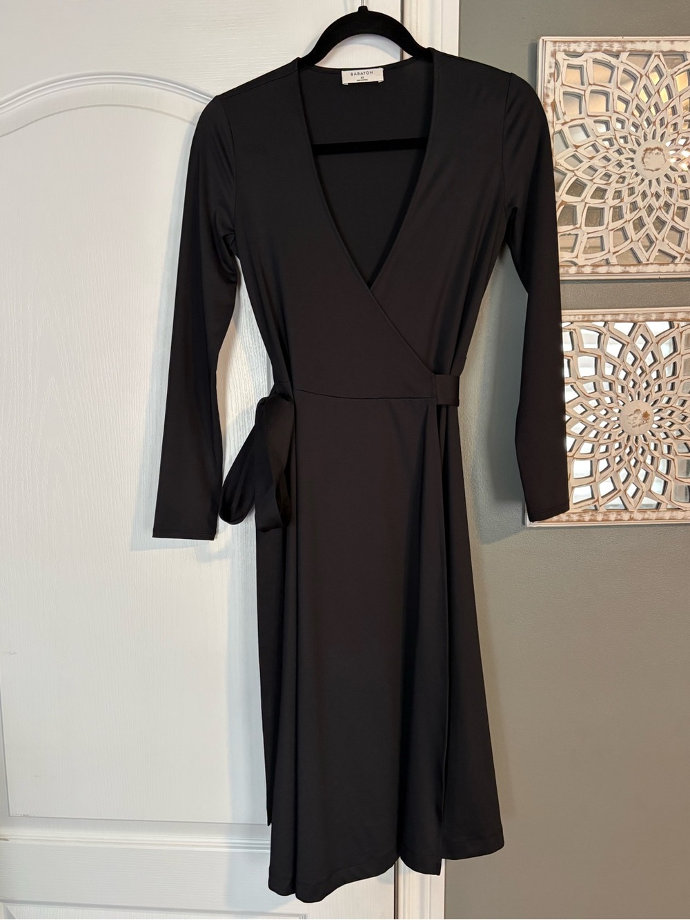 Aritzia | Babaton Black Long-Sleeve Wrap Dress